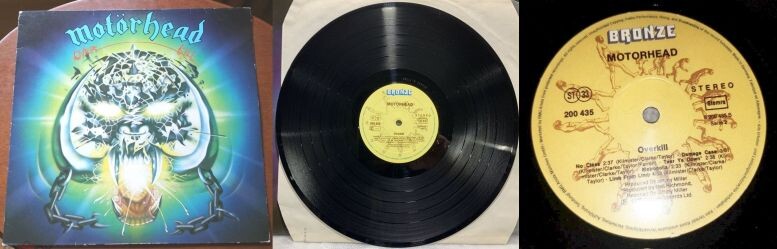 Вот так выглядят фироменные диски Motorhead от лейбла Bronze Records