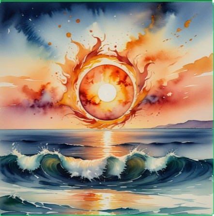 Солнечное затмение.Рисует нейросеть.