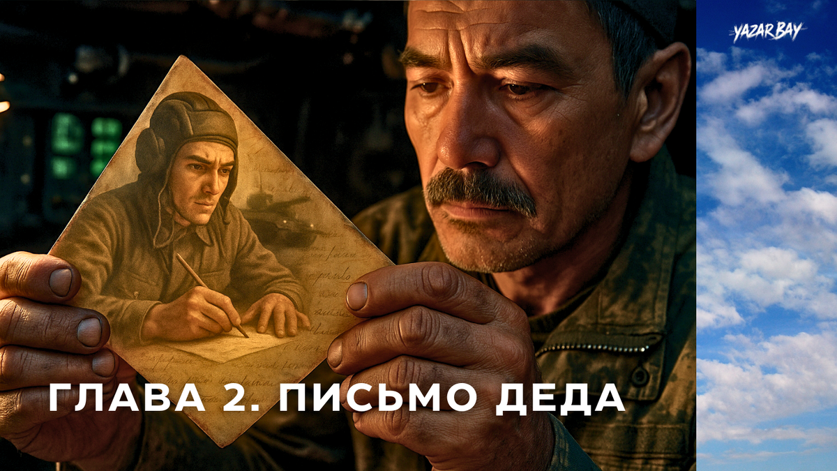 Письма с фронта Великой Отечественной становятся мостом между дедом и внуком, двумя танкистами разных эпох. ©Язар Бай. ИИ-рисунок, может содержать неточности в деталях.