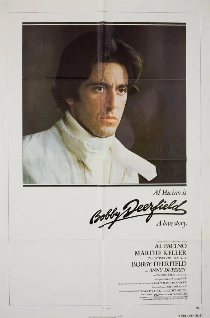 постер к фильму "Бобби Дирфилд" (1977) | фото из открытых источников