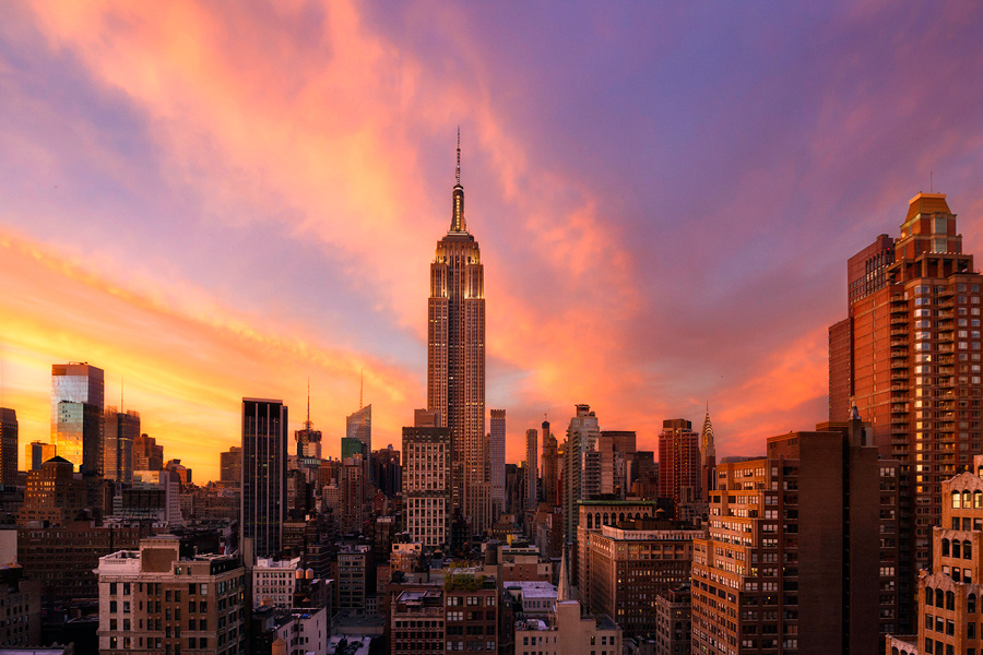 Закат над Нью-Йорком