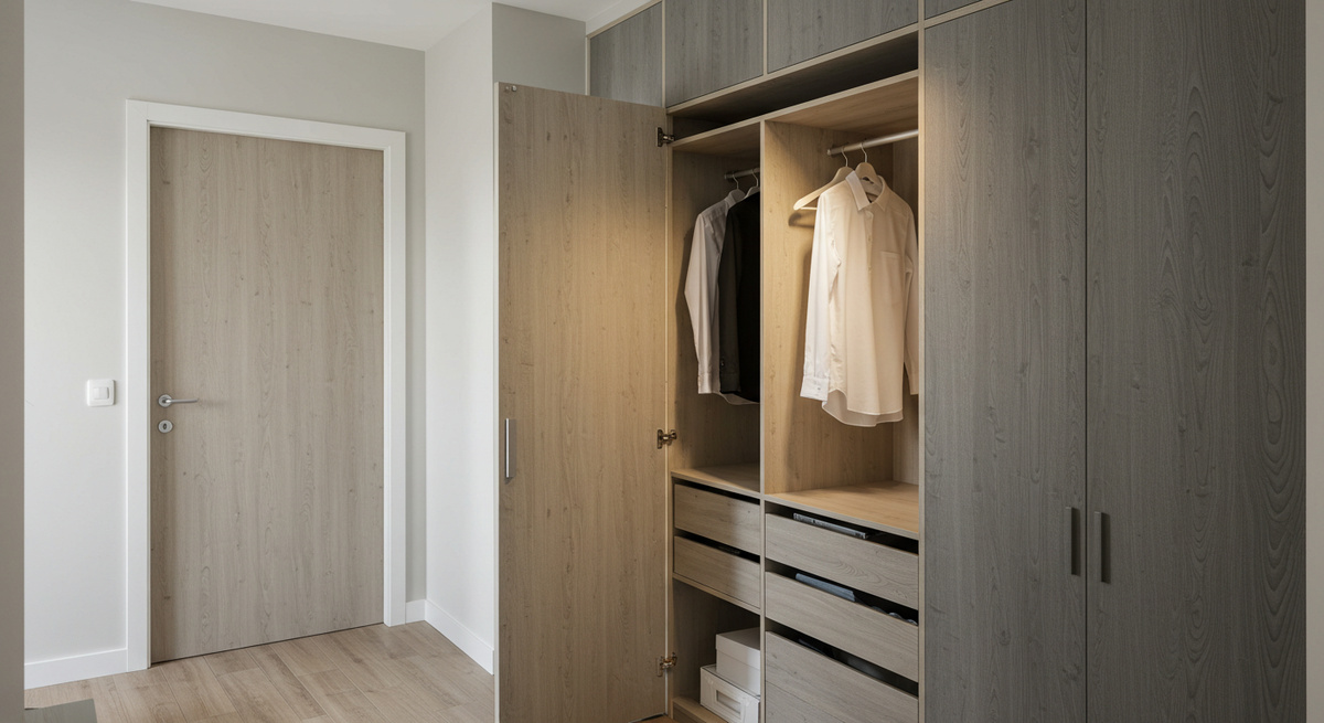 Пример наполнения встроенного шкафа в прихожую