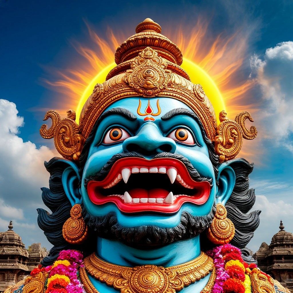 Раху, пожирающий солнце по версии нейросети