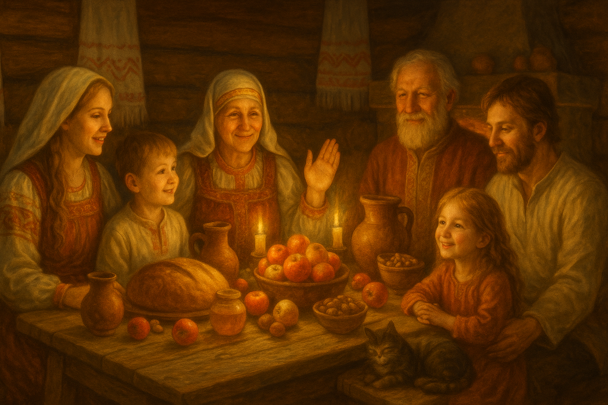 Тёплый свет, щедрый стол и родные рядом — так выглядит настоящий оберег достатка, подаренный Богиней.