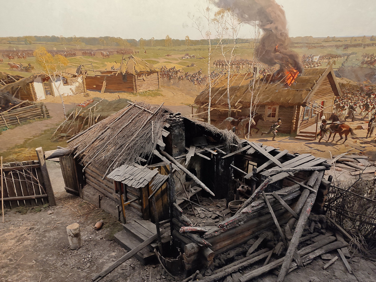 Перед поездкой на Бородинское поле посетите музей-панораму «Бородинская битва» на Кутузовском проспекте. В экспозиции есть картины, на которых изображены события утра 26 августа (7 сентября) 1812 года. Фото: Лана Ржевская