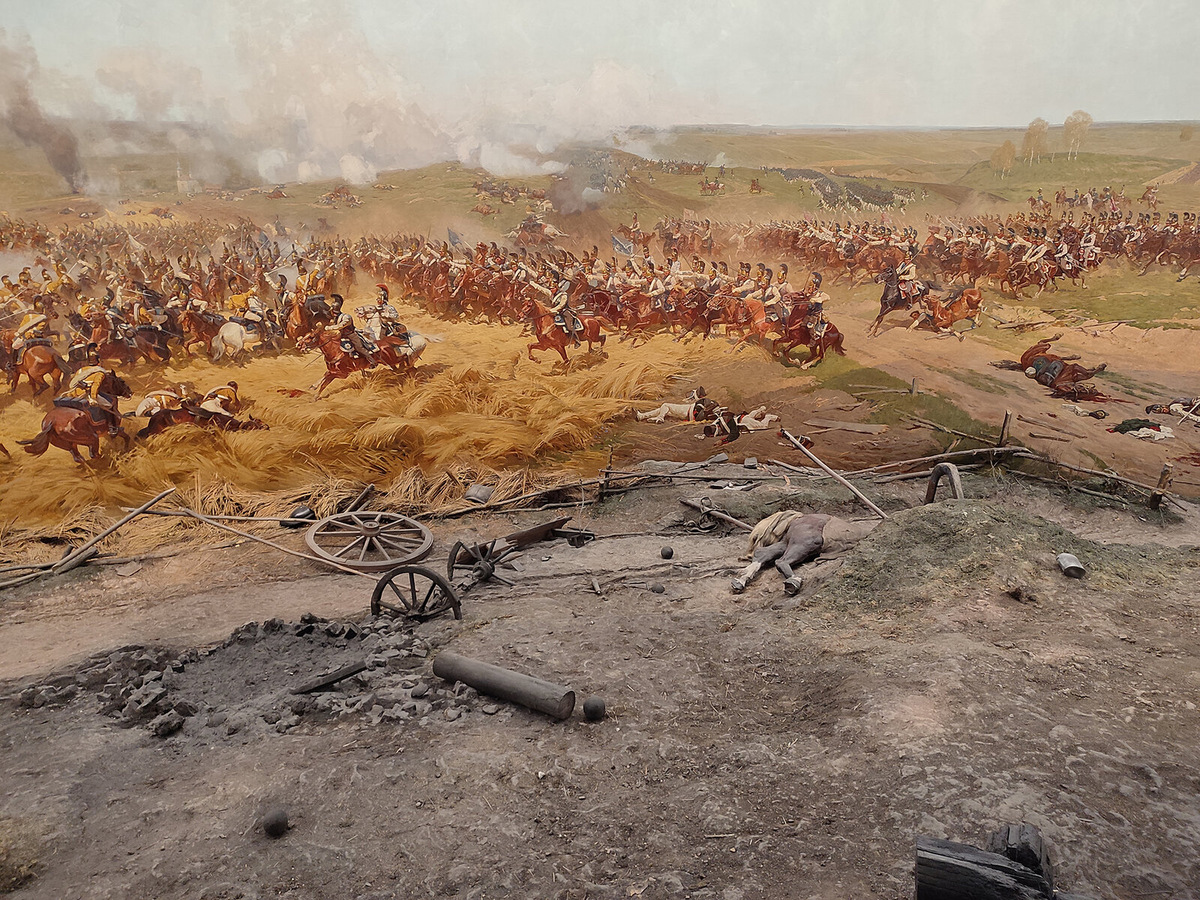 На данном фрагменте — лейб-кирасирский Его Величества полк контратакует саксонских кавалеристов. Фото: Лана Ржевская 