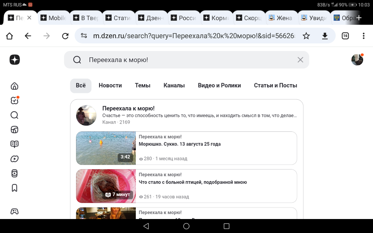 Результаты поиска в Дзен по названию "Переехала к морю!"