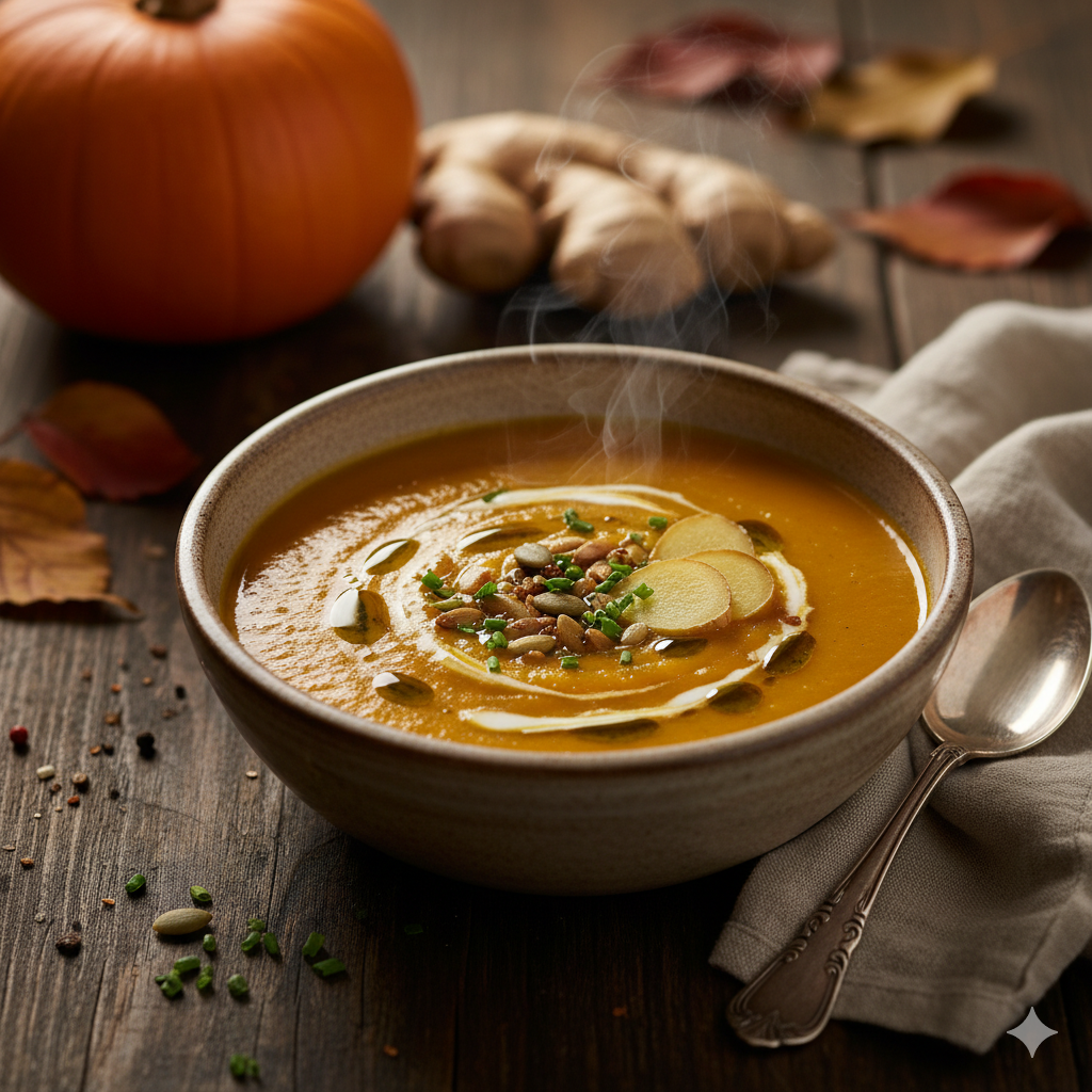 Тыквенный крем-суп с имбирём