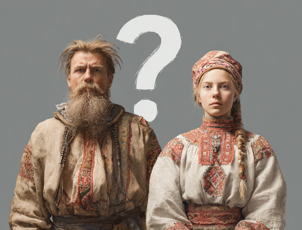 Изображение автора. Древнерусские мужчина и женщина