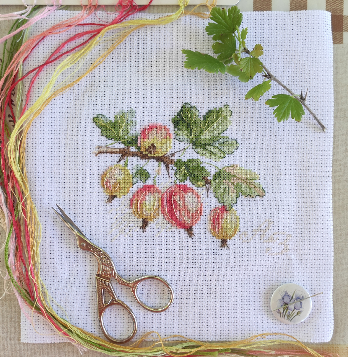 Тихий ужас на прожилках ягодок. Пыталась переделать, но лучше не выходит. Оставила, как есть. 