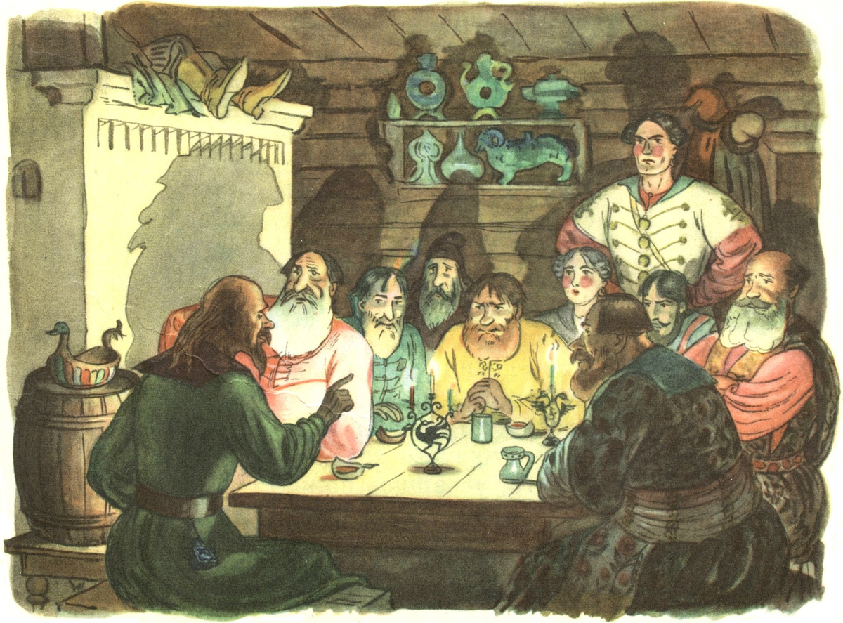 Иллюстрация В. Милашевского. //https://aria-art.ru/0/E/Ershov%20P.%20Konjok-gorbunok%20(V.%20Milashevskij)/2.html