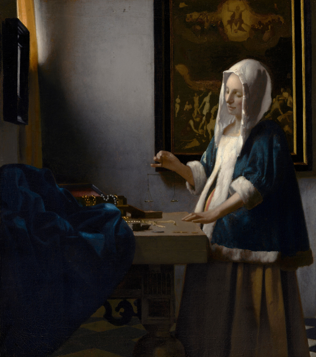  Woman Holding a Balance by Johannes Vermeer