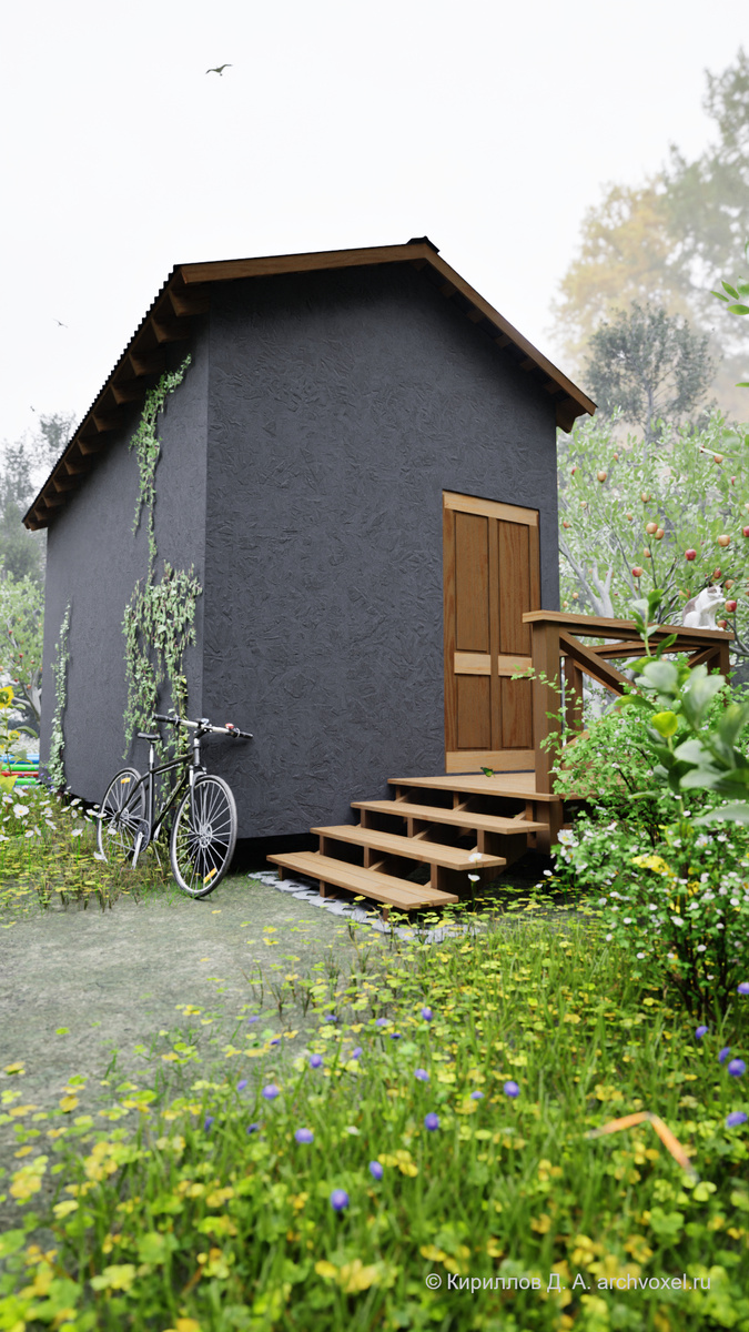 Индивидуальный жилой дом-студия. автор Кириллов Д. А. © https://archvoxel.ru/shop/projects/h631k001/