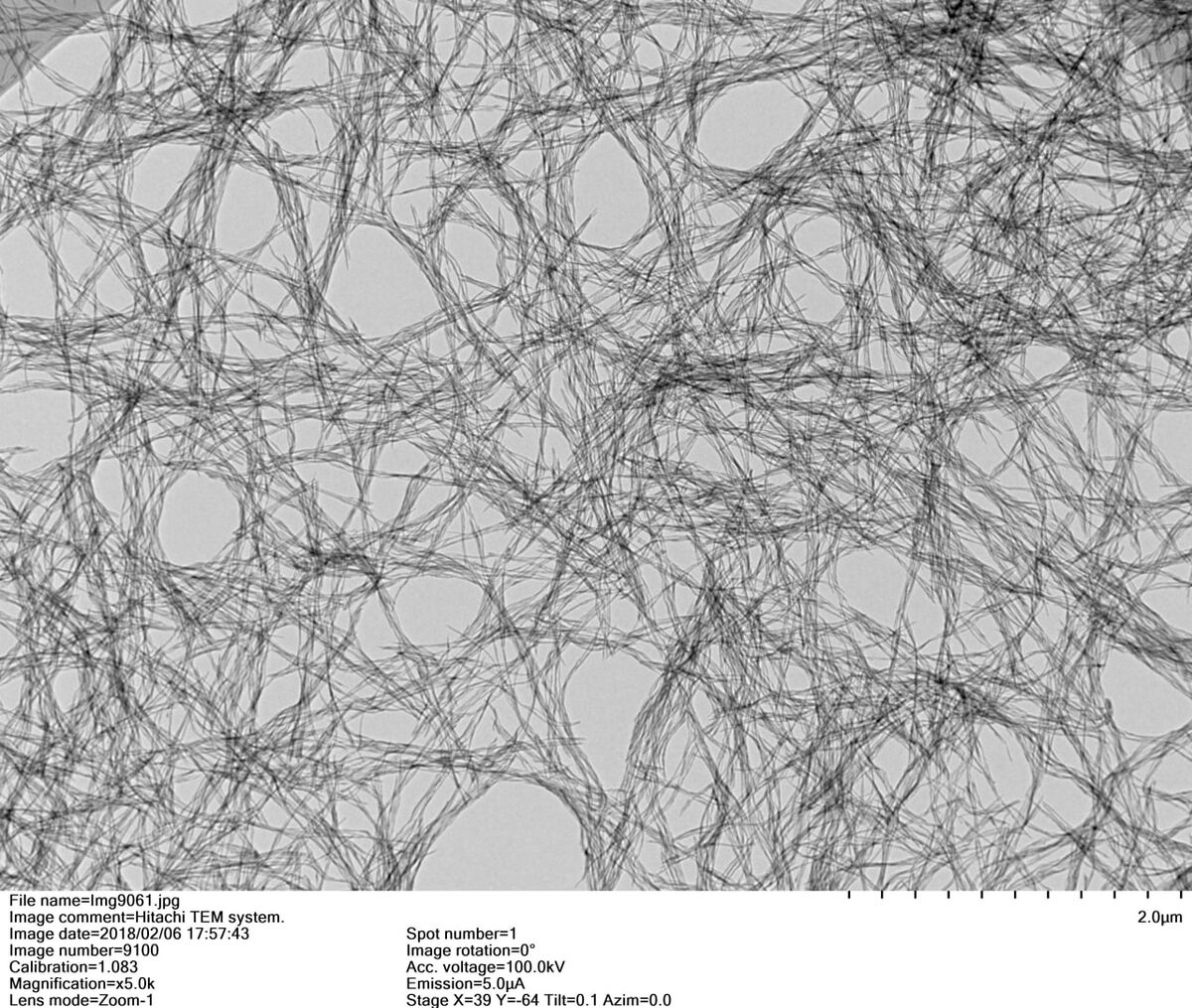 Нановолокна под микроскопом
