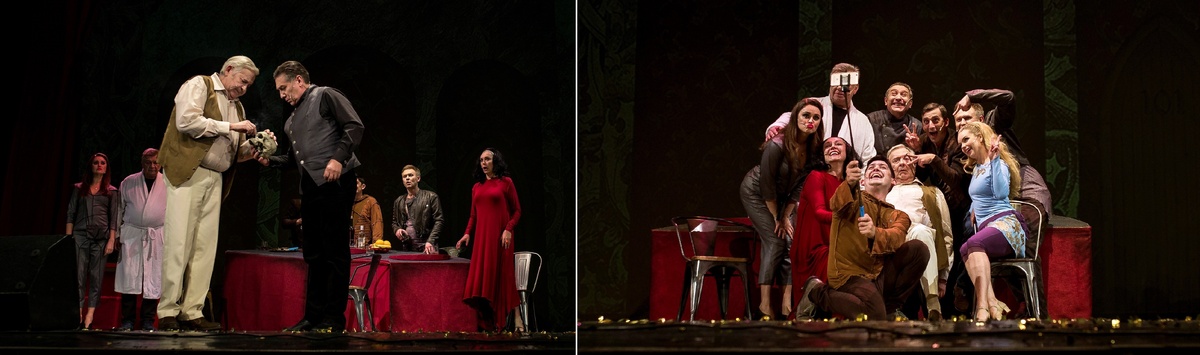 сцены из спектакля "«Спасти рядового "Гамлета"»