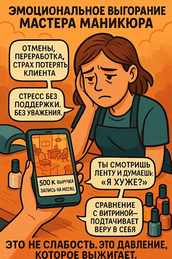 Ты листаешь ленту — как обычно, в перерыве.
У кого-то студия в светлом тоне и латте на ресепшене. У кого-то — выручка по 500 тысяч в сторис и запись на месяц вперед. У кого-то — счастливые отзывы, очереди, уверенность.