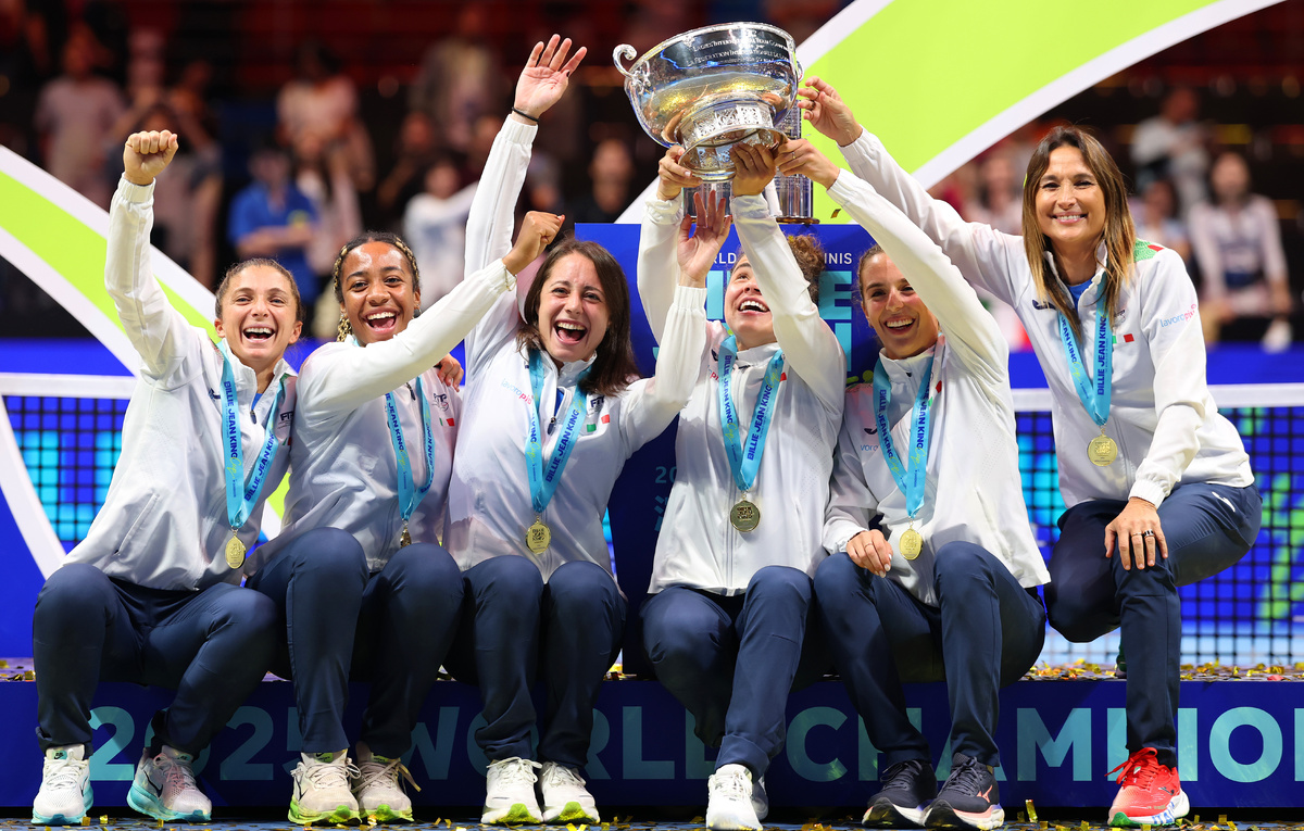    Теннисистки сборной Италии  Lintao Zhang/Getty Images