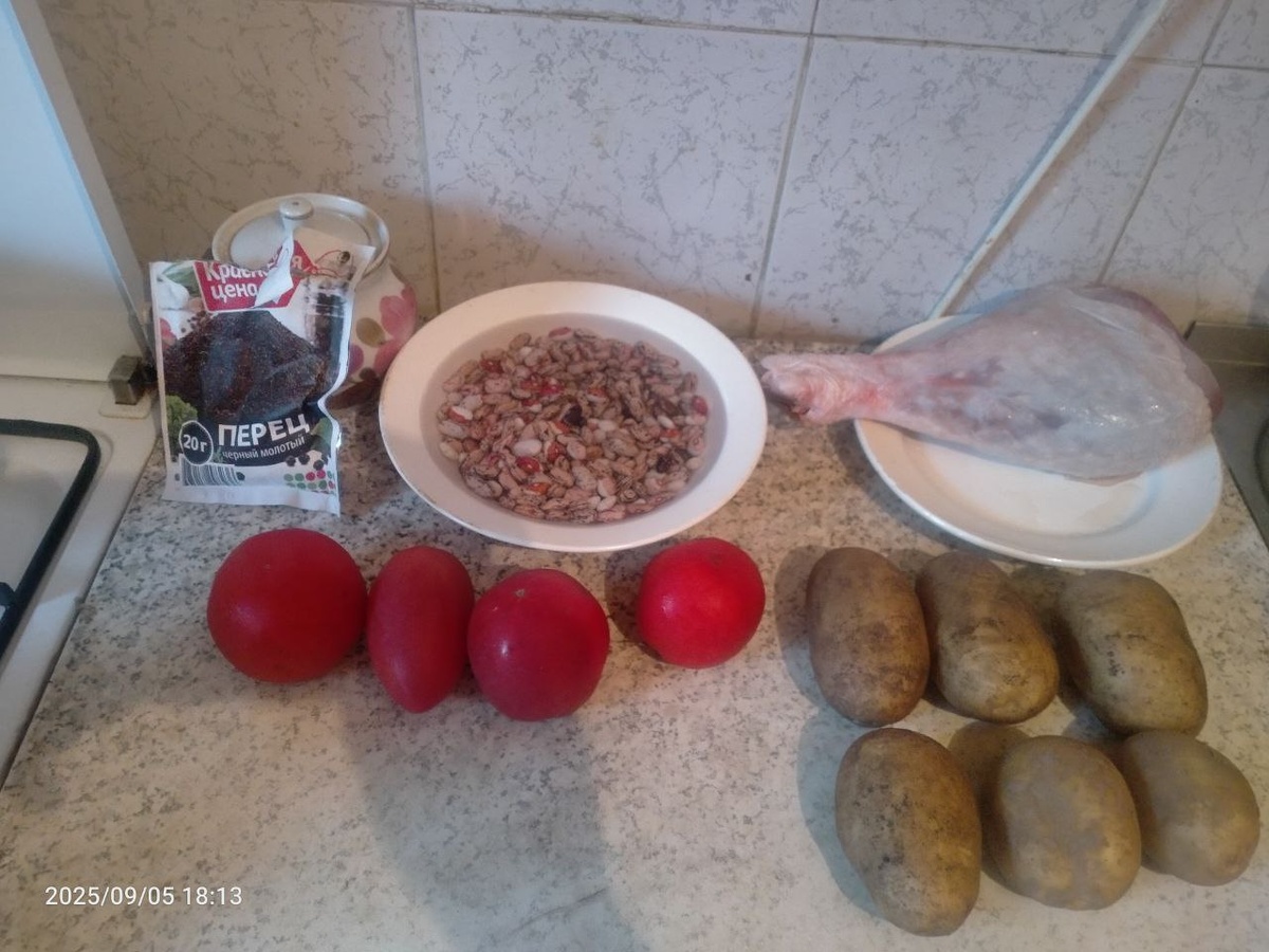 Продукты, необходимые для приготволения супа