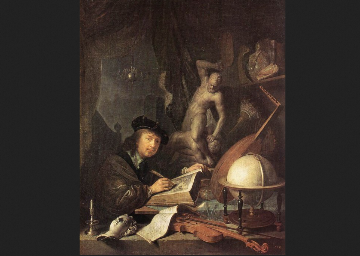 Герард Доу. "Художник в своей мастерской", 1647.