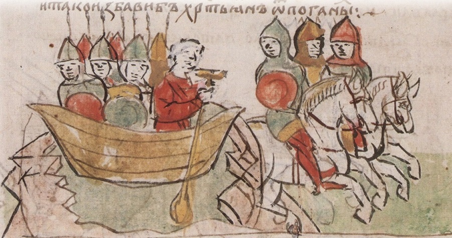 Поход на торков на конях и ладьях Изяслава, Святослава и Всеволода.