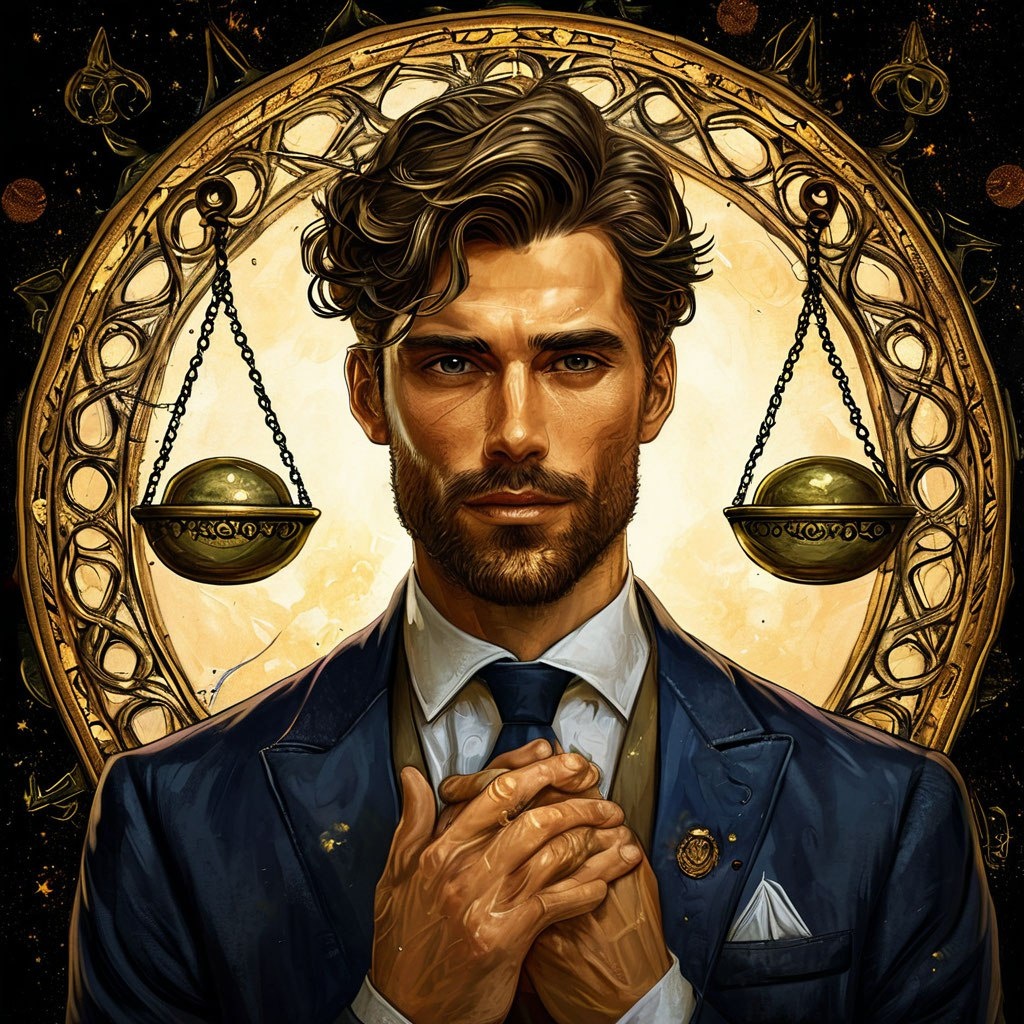 Знак зодиака Весы. Изображение сгенерировано ИИ Шедеврум.