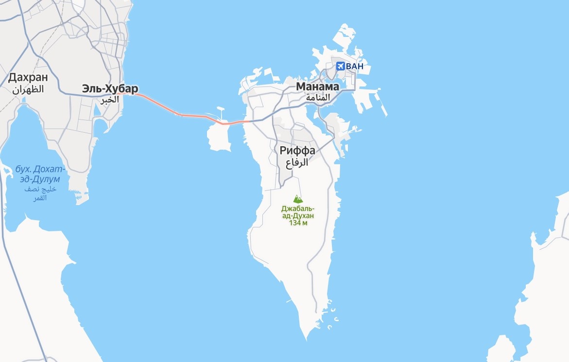 Карта Бахрейна с Яндекс.Карт