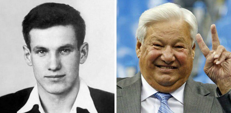 Борис Ельцин в молодости и...не в молодости. 