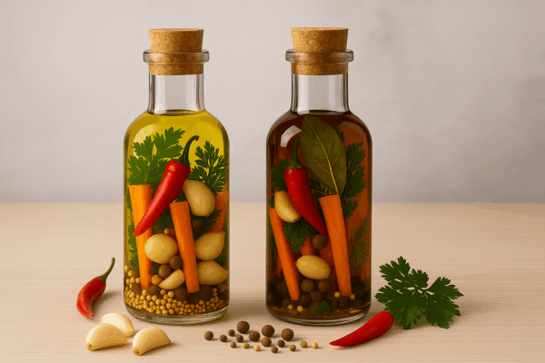 Ароматные приправы своими руками: масло и уксус с травами, чесноком и специями раскроют вкус ваших блюд по-новому — легко готовится дома!