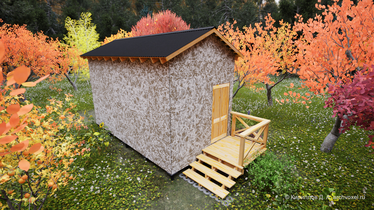 Индивидуальный жилой дом-студия. автор Кириллов Д. А. © https://archvoxel.ru/shop/projects/h631k001/