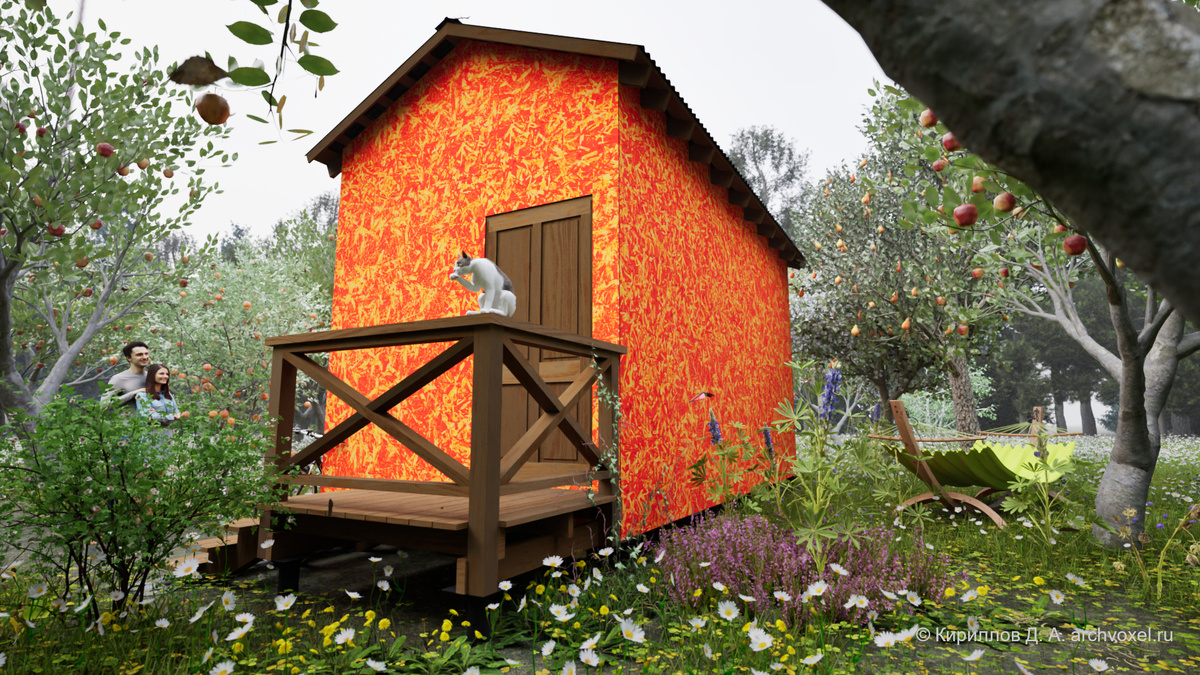 Индивидуальный жилой дом-студия. автор Кириллов Д. А. © https://archvoxel.ru/shop/projects/h631k001/