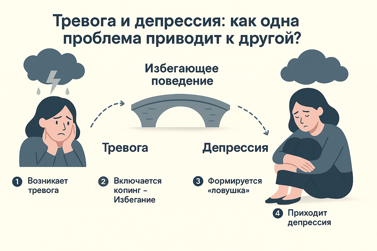 Главный «мост» между тревогой и депрессией — это избегающее поведение