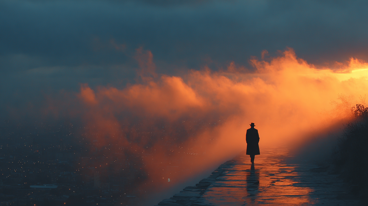 Силуэты растворяются в тумане