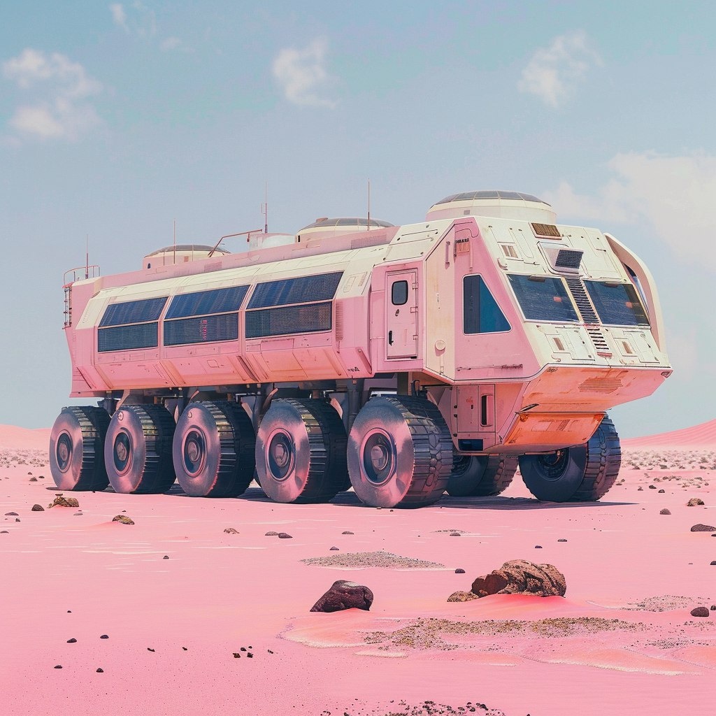 Сгенерировано по описанию из главы. нейросеть считает, что песок на Марсе розовый, в принципе, я не спорю...