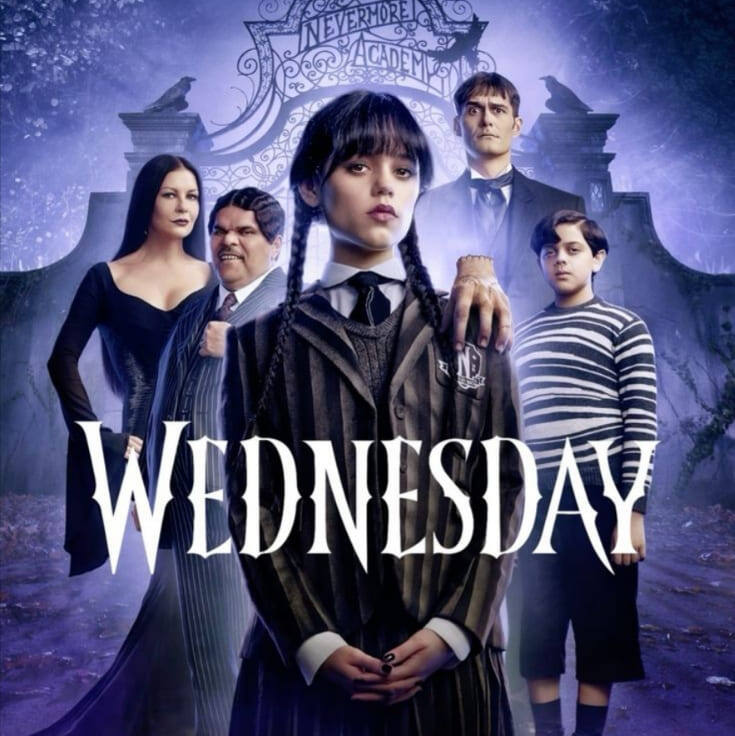 Плакат к сериалу "Уэнсдей"