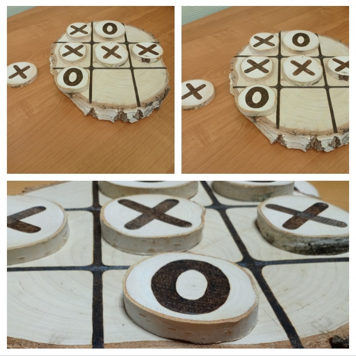 Игра "крестики-нолики". Можно играть, а можно на камин поставить для красоты:)