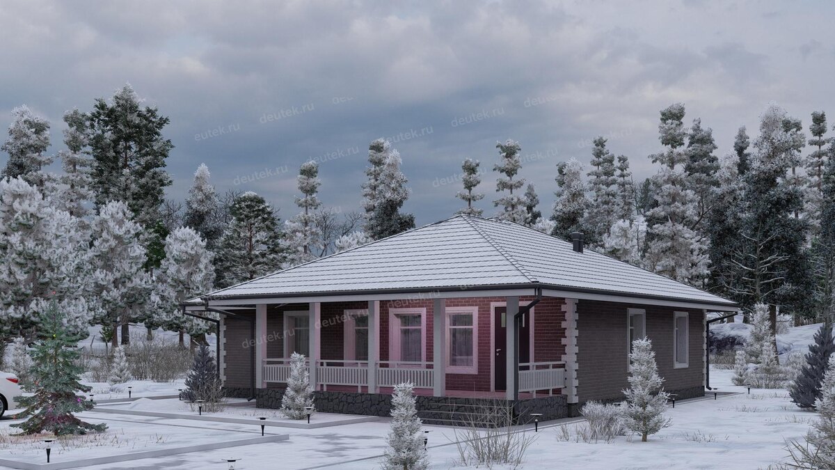 Проект одноэтажного дома 114 м2 с размерами 8 м на 11 м