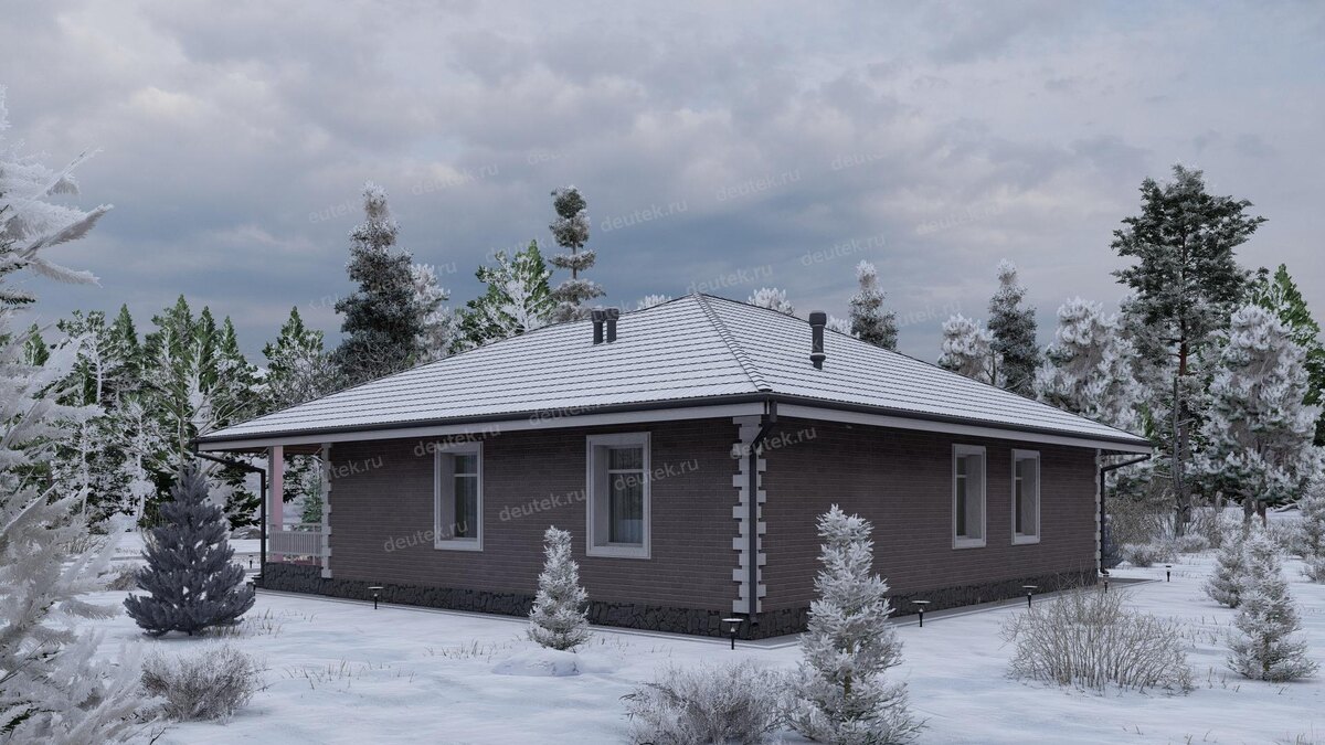 Проект одноэтажного дома 114 м2 с размерами 8 м на 11 м