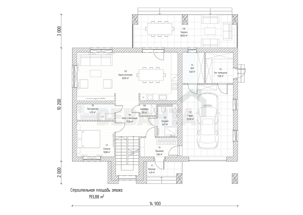 Планировка дома «Лад»