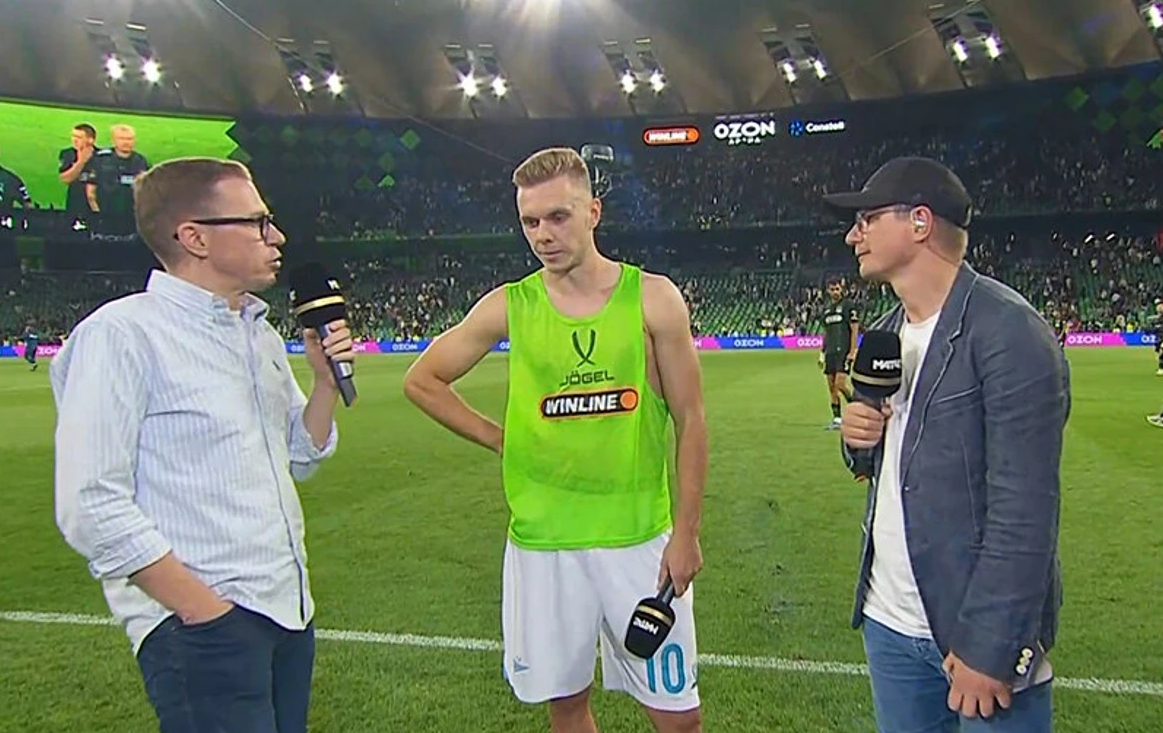 Максим Глушенков сразу после матча с "Краснодаром". Фото: Матч ТВ