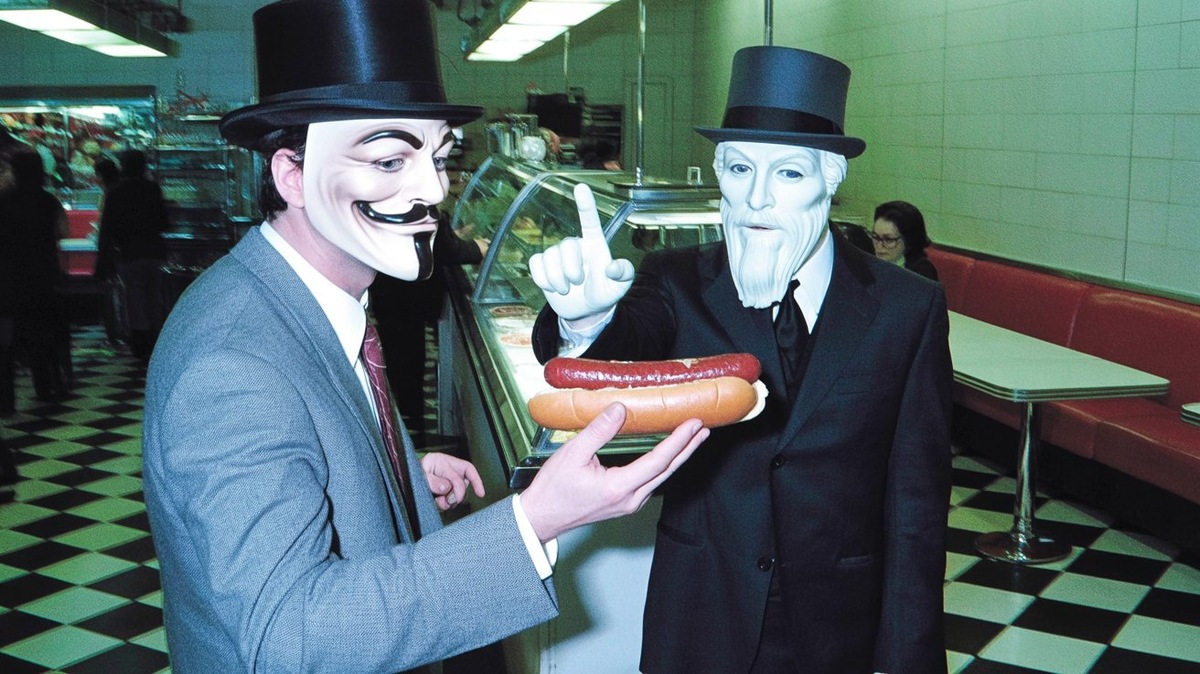 Мистер Никто хочет съесть сосиску с хлебушком, а продавец всё говорит о будущем