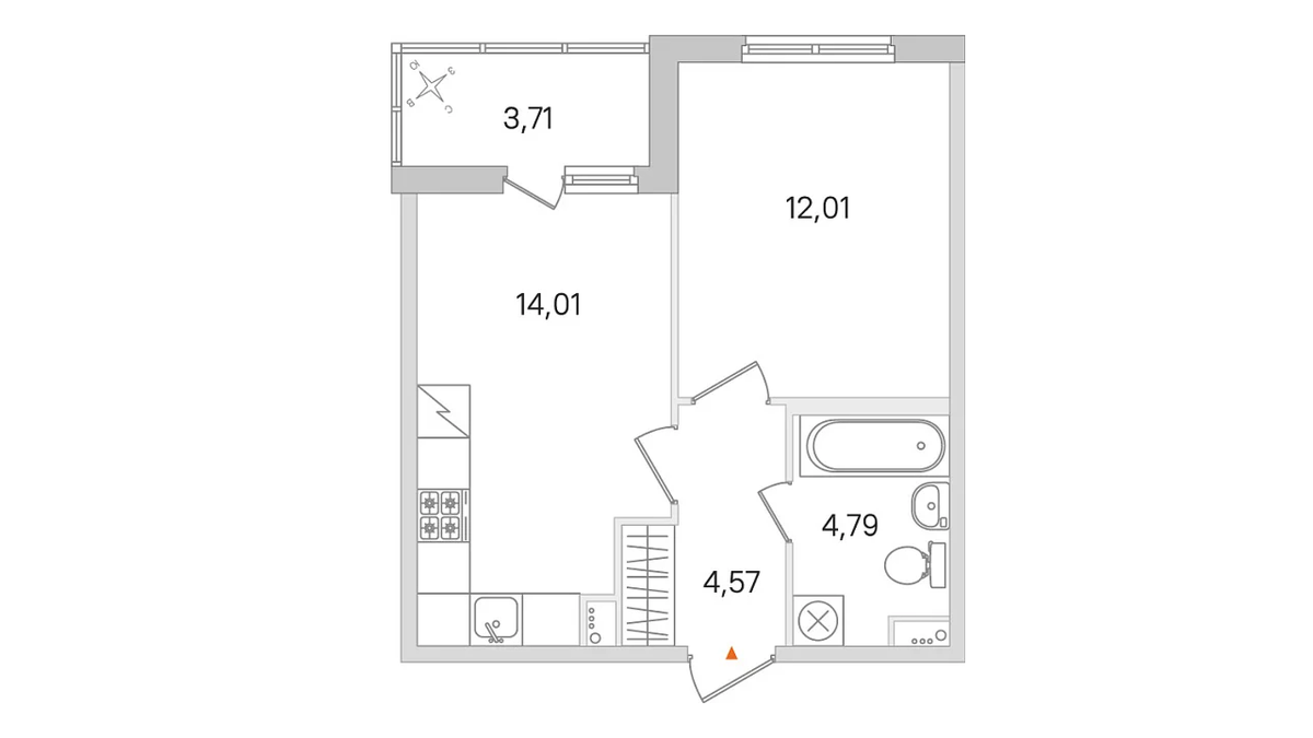 Стоимость такой планировки 35,38 м² — 5,88 млн рублей или от 22,2 тыс. рублей/месяц в ипотеку (отделка уже включена в цену)