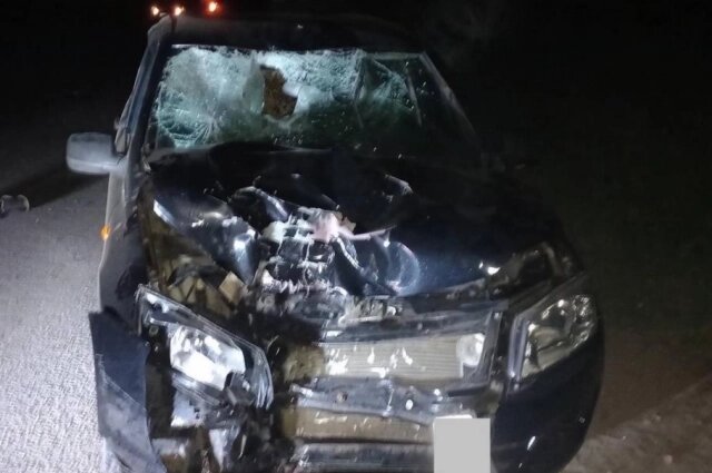    Столкнувшися с мотоциклом автомобиль оказался серьёзно серьёзно повреждён, но пенсионерка выжила. Фото: Госавтоинспекция по Кировской области