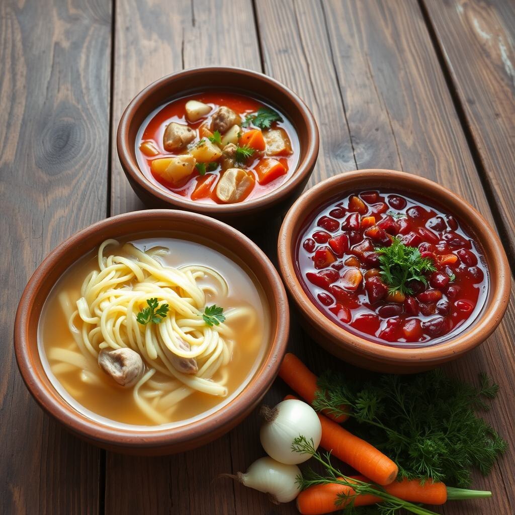 Зама, чорба и борщ с фасолью