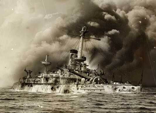 Японский броненосец "Asahi". Фото взято из открытых источников