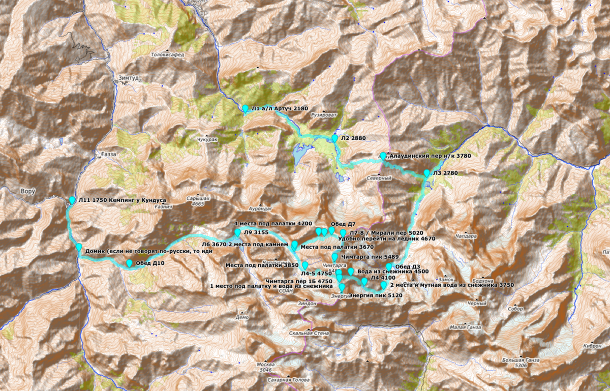 Маршрут на карте