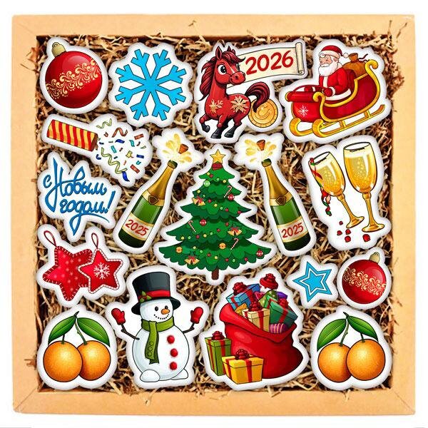 Фигурное печенье и пряники с печатью на Новый год 2026