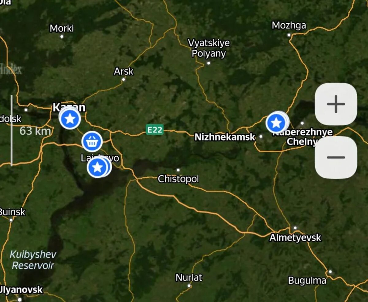    На Яндекс Навигаторе появились туристические маршруты. Скриншот