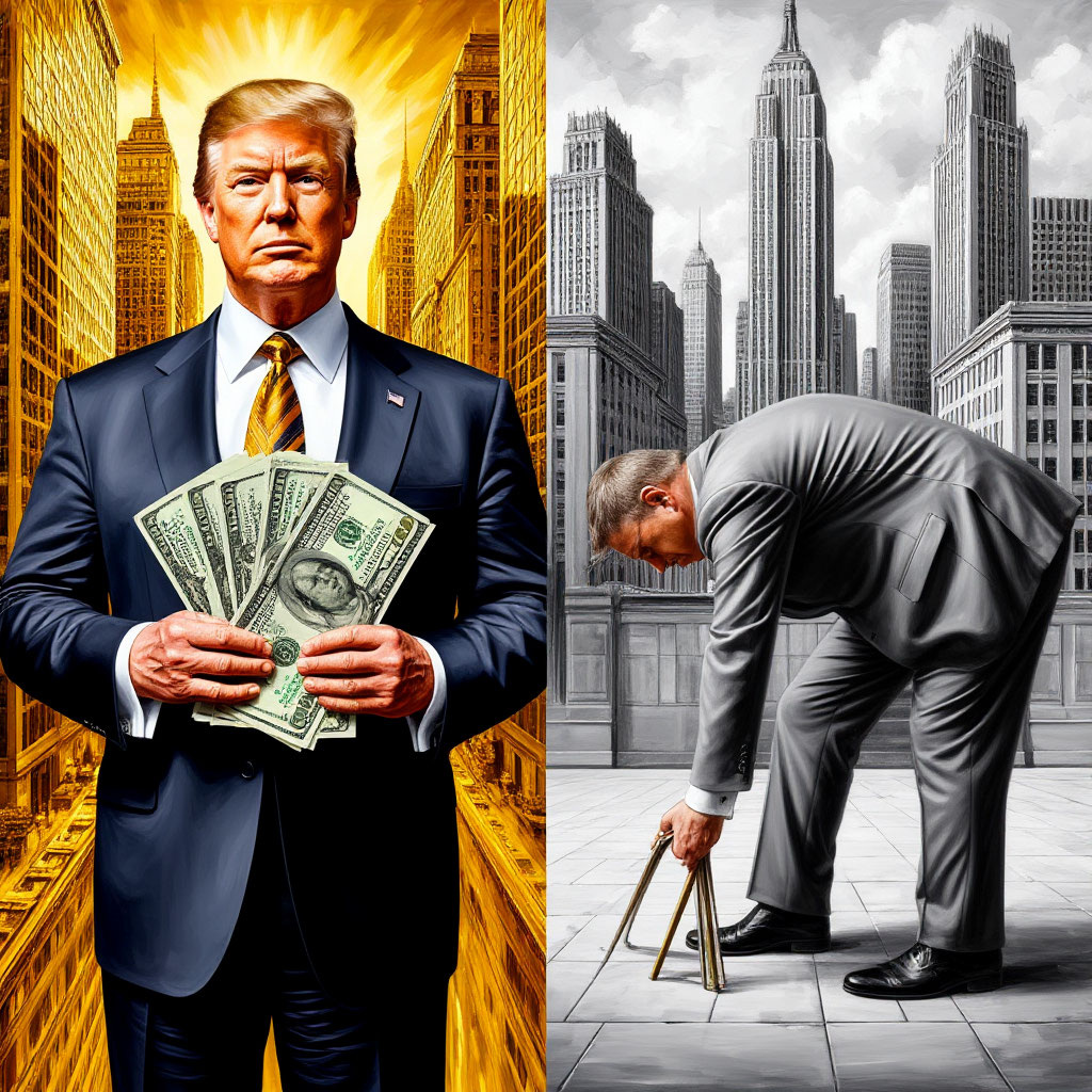 Иллюстрация "Цена успеха, холуйство против капитала" создана сетью Шедеврум