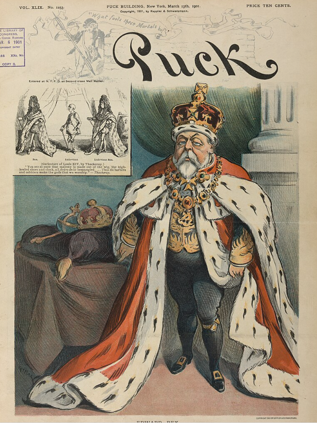 Карикатура на короля Эдуарда VII, который крайне долго ждал короны