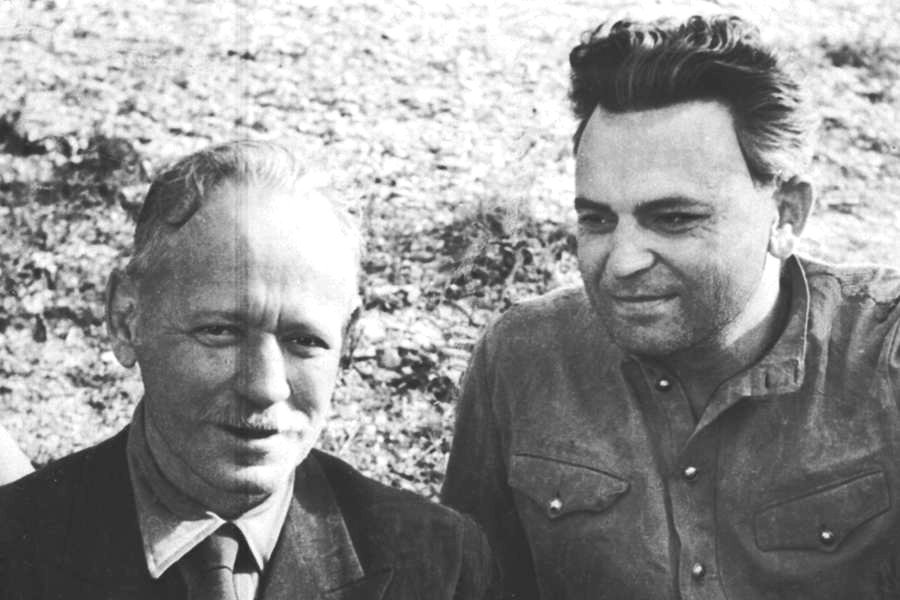 Михаил Шолохов, автор рассказа "Судьба человека", и Сергей Бондарчук во время работы над фильмом "Судьба человека". Фото: gazeta.ru 